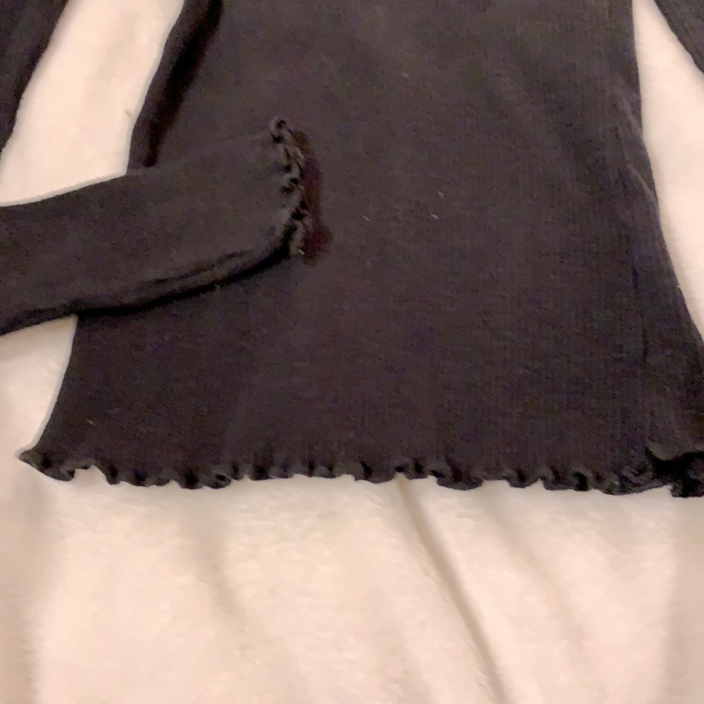 Ginger G black  ribbed mock turtleneck top - Picture 2 of 5